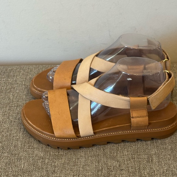 Sorel Roaming Criss Cross Platform sandals Brown Size 9 - Picture 3 of 9